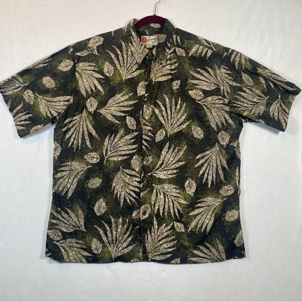 Hilo Hattie Vintage Botanical Short Sleeve Button Down Shirt Size XL